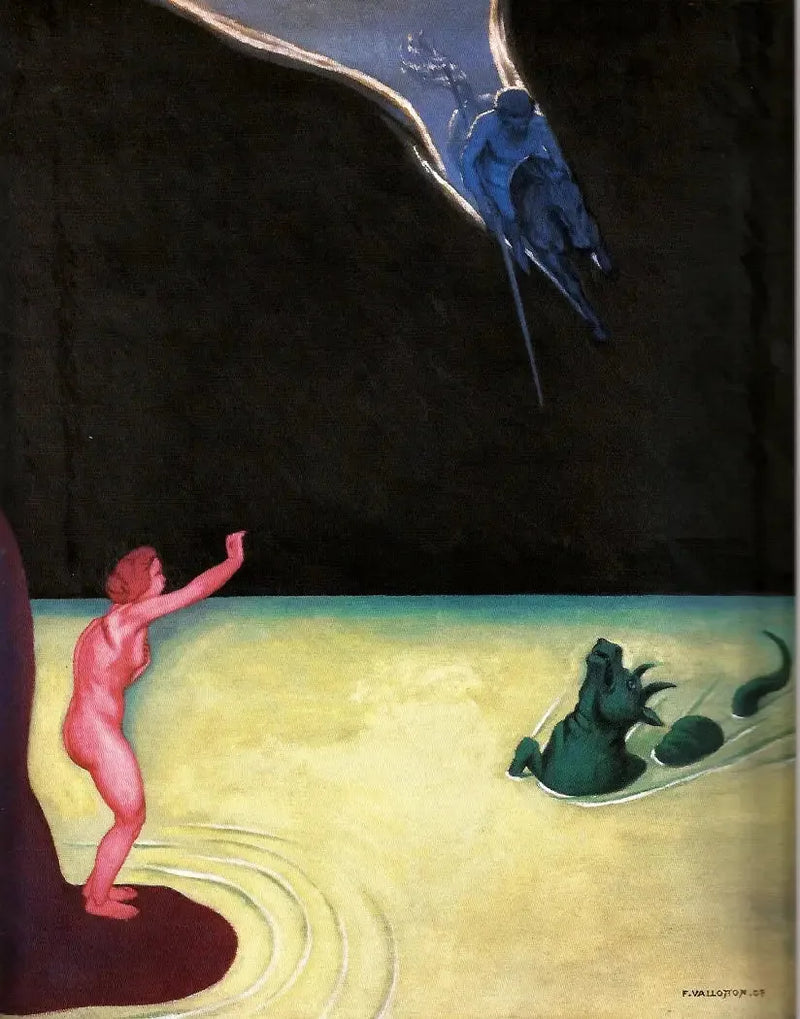 Andromède stående og Perseus - Félix Vallotton
