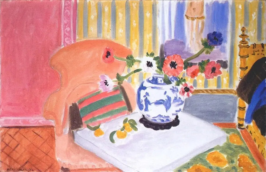 Anemoner og Kinesisk Vase - Henri Matisse