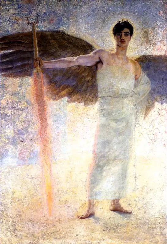 Engel med flammende sværd - Franz von Stuck