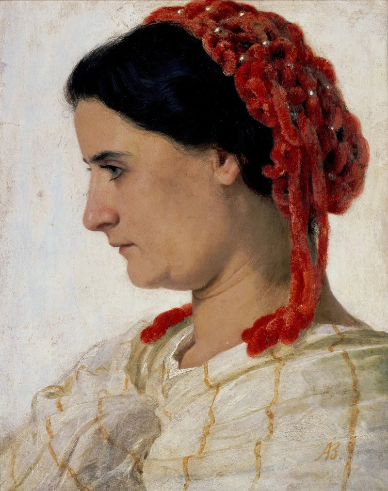 Angela Böcklin med en rød hårnet - Arnold Böcklin