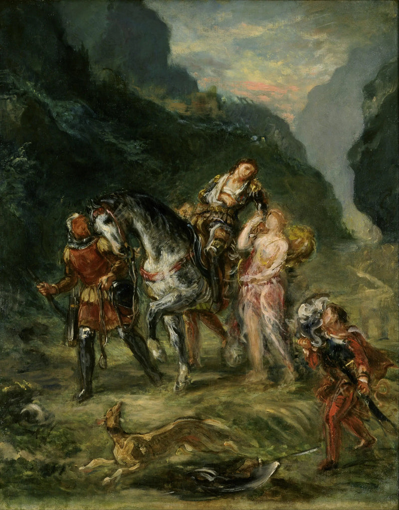 Angelique og den sårede Medoro - Eugène Delacroix