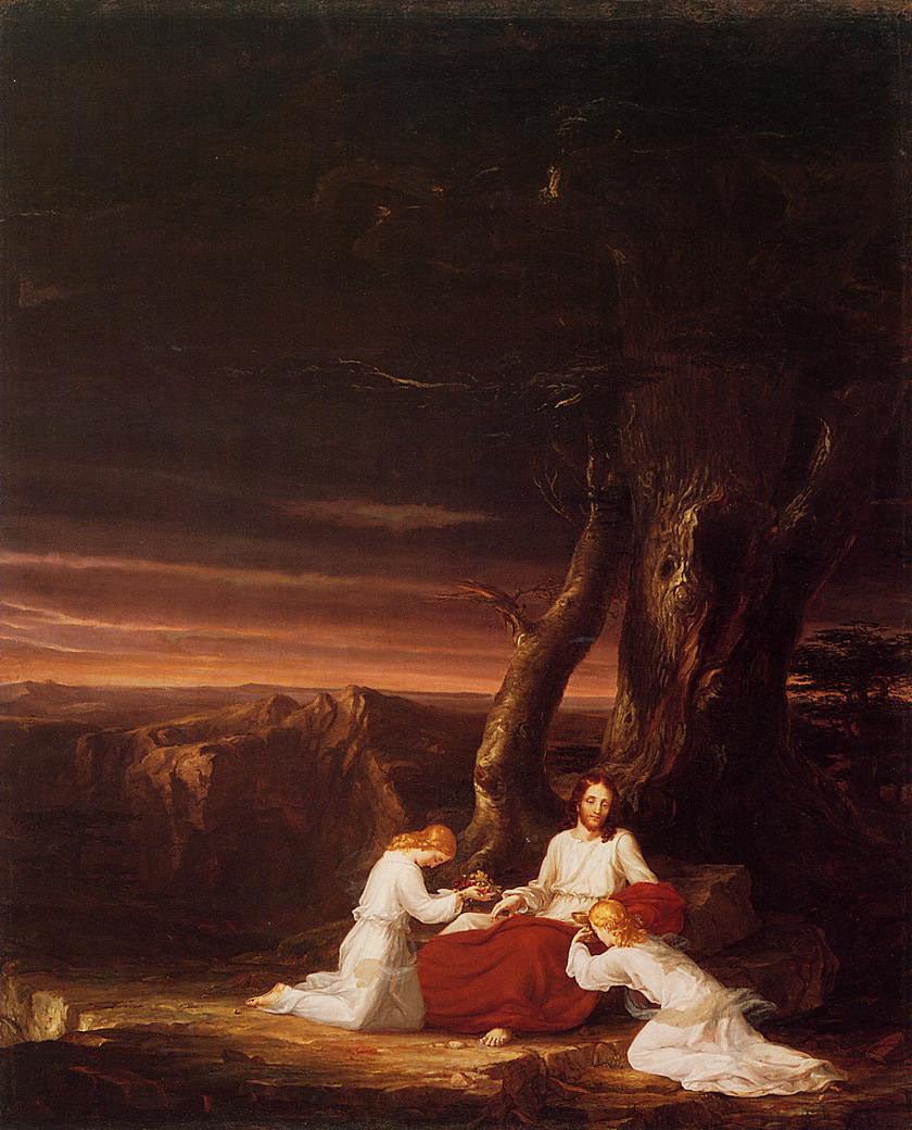 Anges, der hengiver sig til Kristus i naturen - Thomas Cole