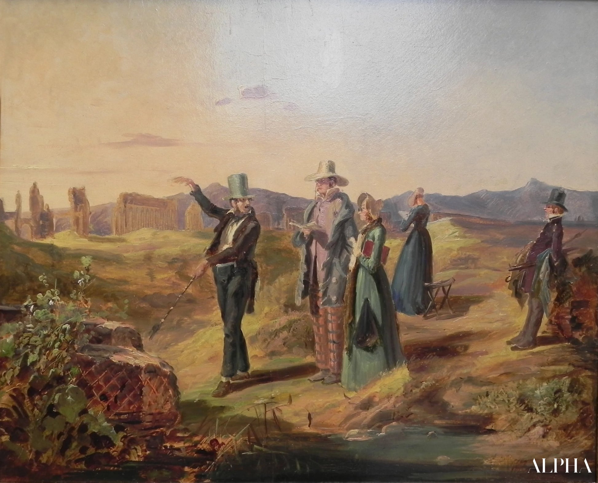 Engelsk på landet - Carl Spitzweg - Reproduktioner af malerier og højkvalitets malerier