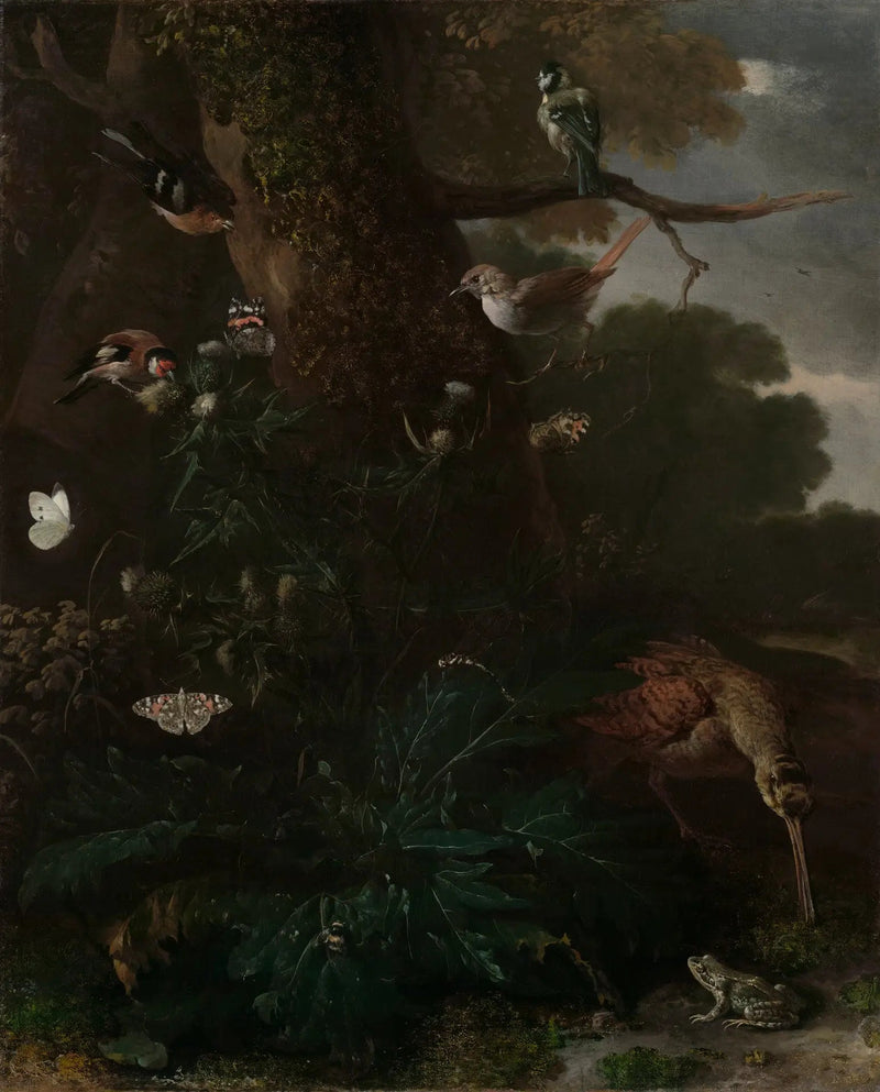 Dyr og planter i skoven - Melchior de Hondecoeter