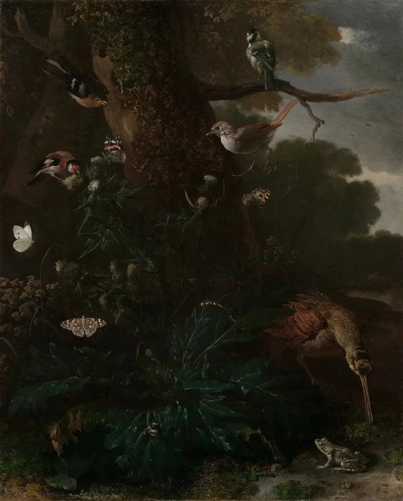 Dyr og planter i skoven - Melchior de Hondecoeter