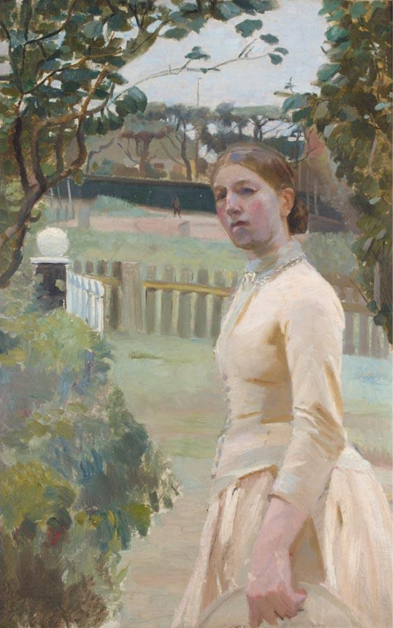 Anna Ancher i haven, Markvej. -Michael Peter Ancher