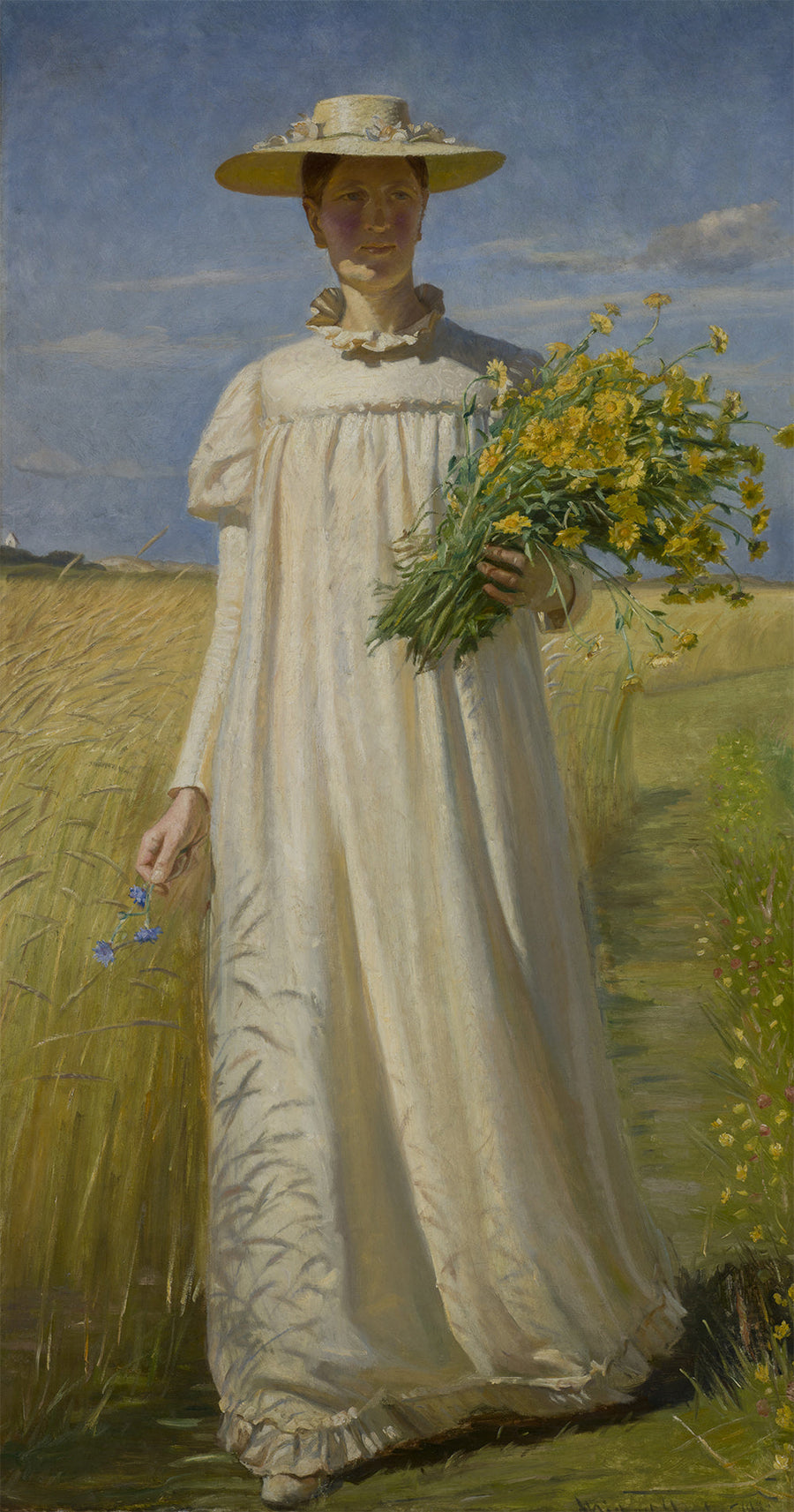 Anna Ancher tilbage fra markerne - Michael Peter Ancher