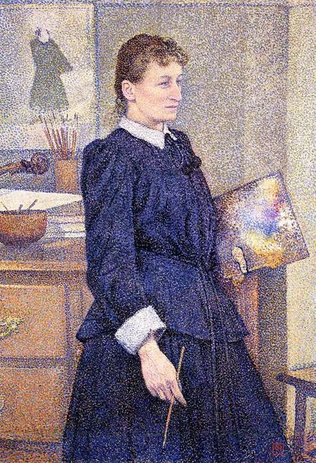 Anna Boch i sit atelier, 1893 - Théodore van Rysselberghe