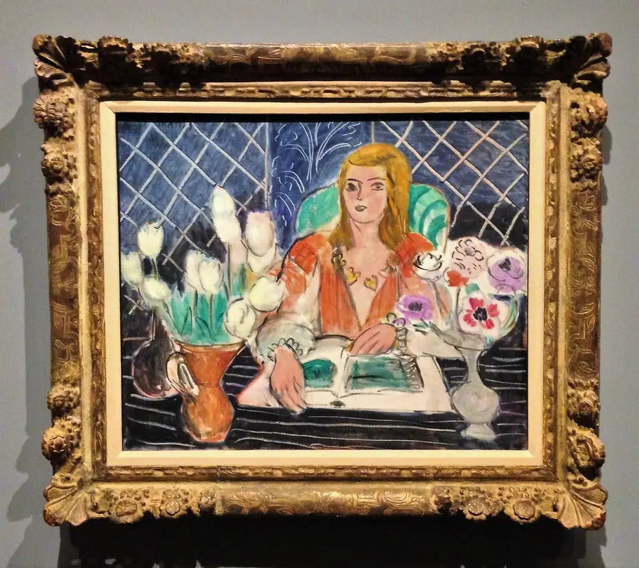 Annelies, hvide tulipaner og anemoner - Henri Matisse