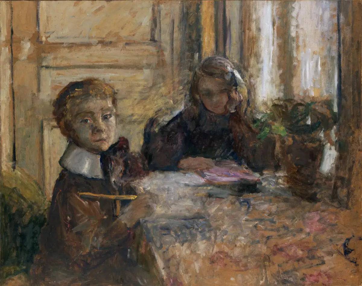 Annette et Jacques Roussel faisant leur devoir - Édouard Vuillard - Alpha Reproduction