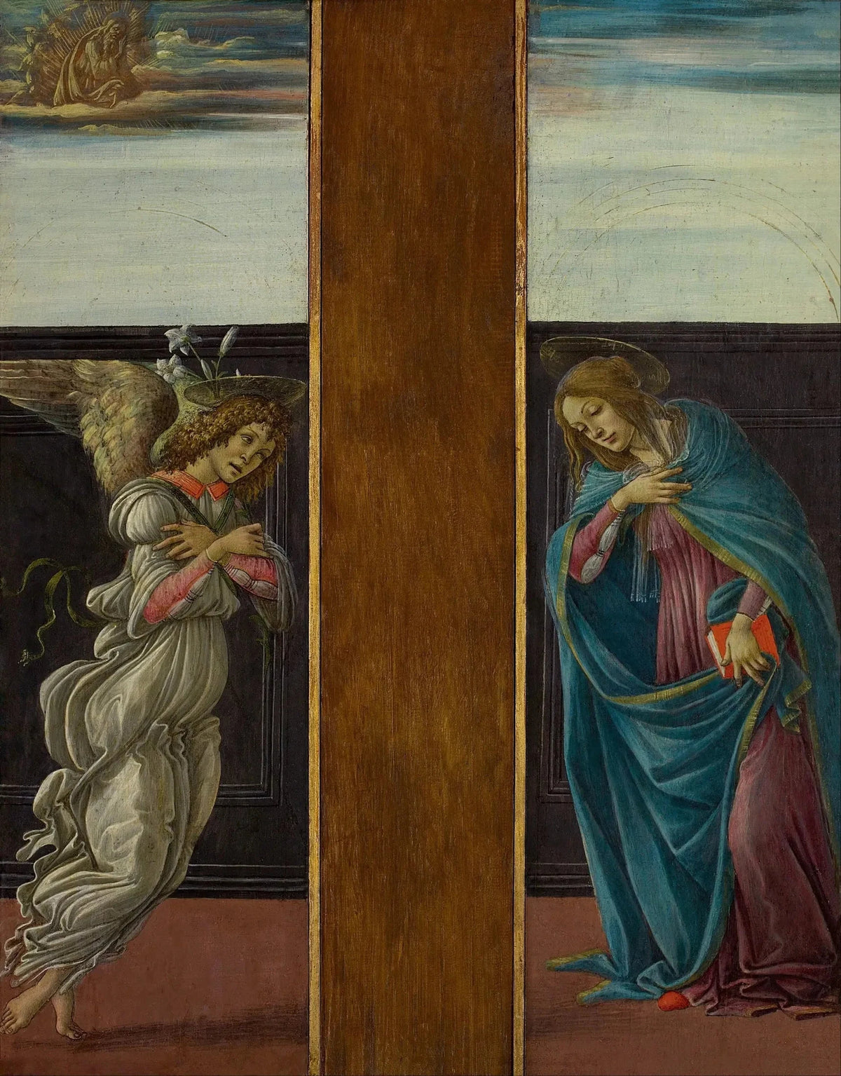 Bebudelsen: Gabriel og Jomfruen, 1495-1498 - Botticelli og værksted