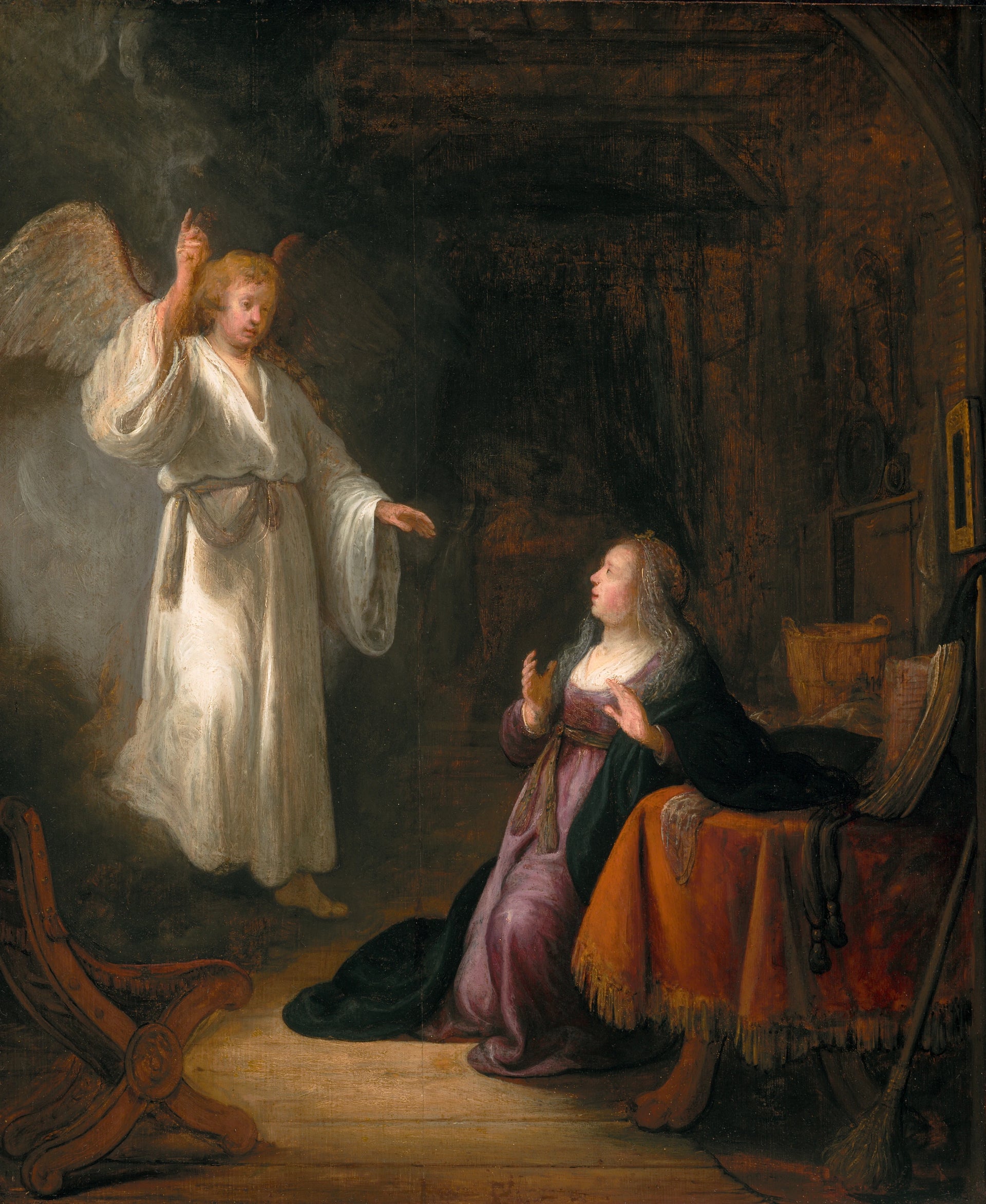 L’Annonciation — école de Rembrandt, vers 1650–1655, Detroit Institute of Arts