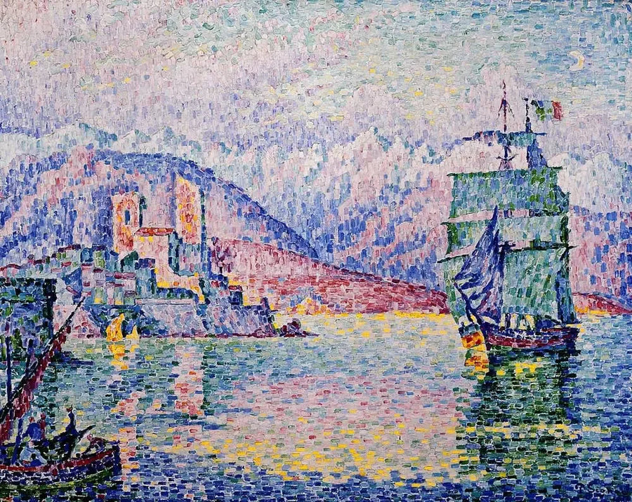 Antibes om aftenen - Paul Signac