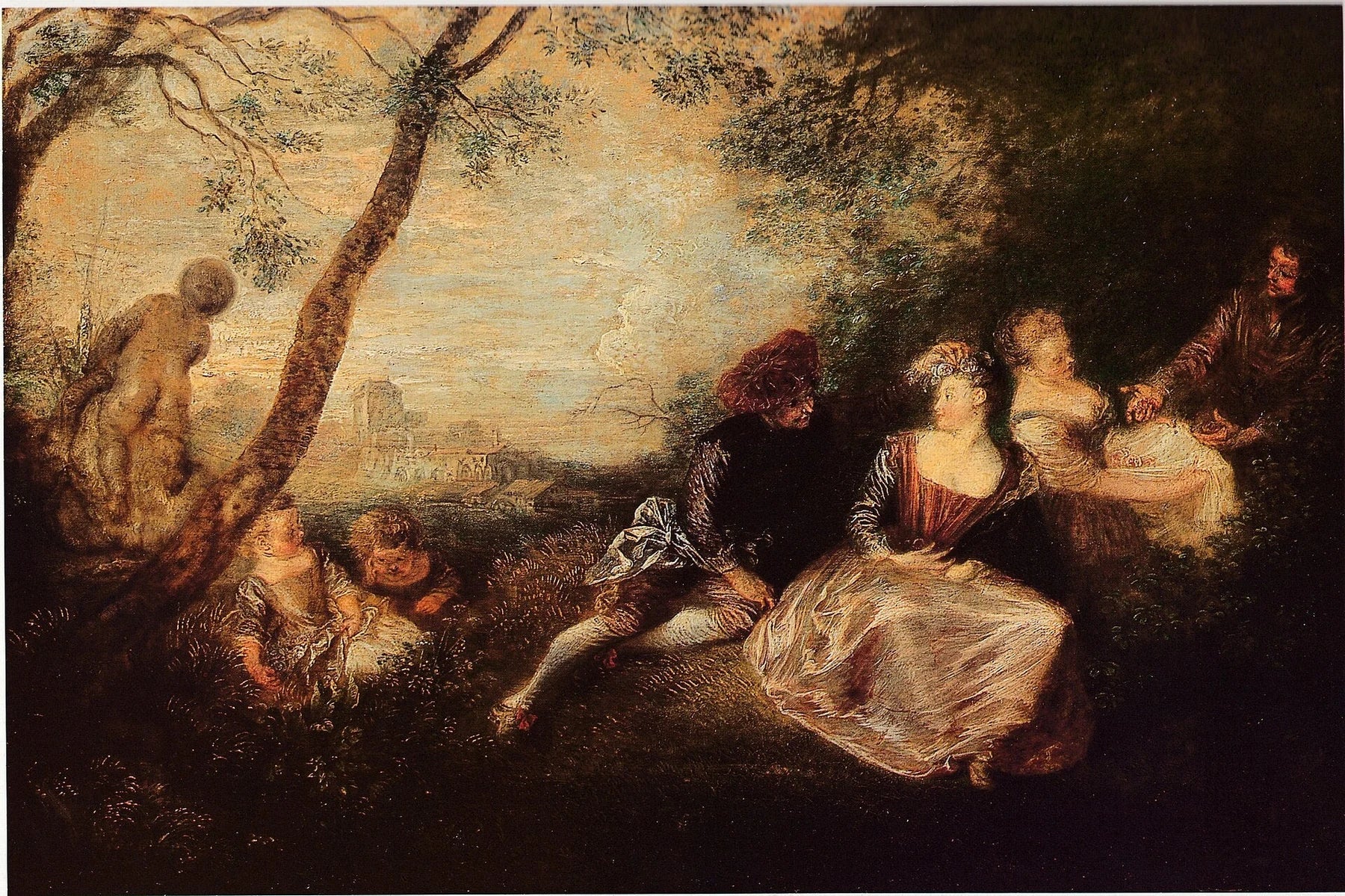 Les Divertissements champêtres, peinture d’Antoine Watteau