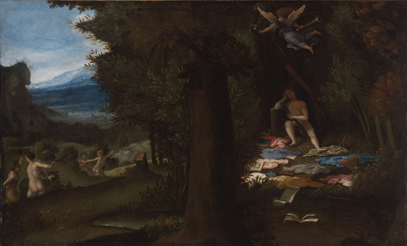 Apollon sovende og de berømte Museer - Lorenzo Lotto