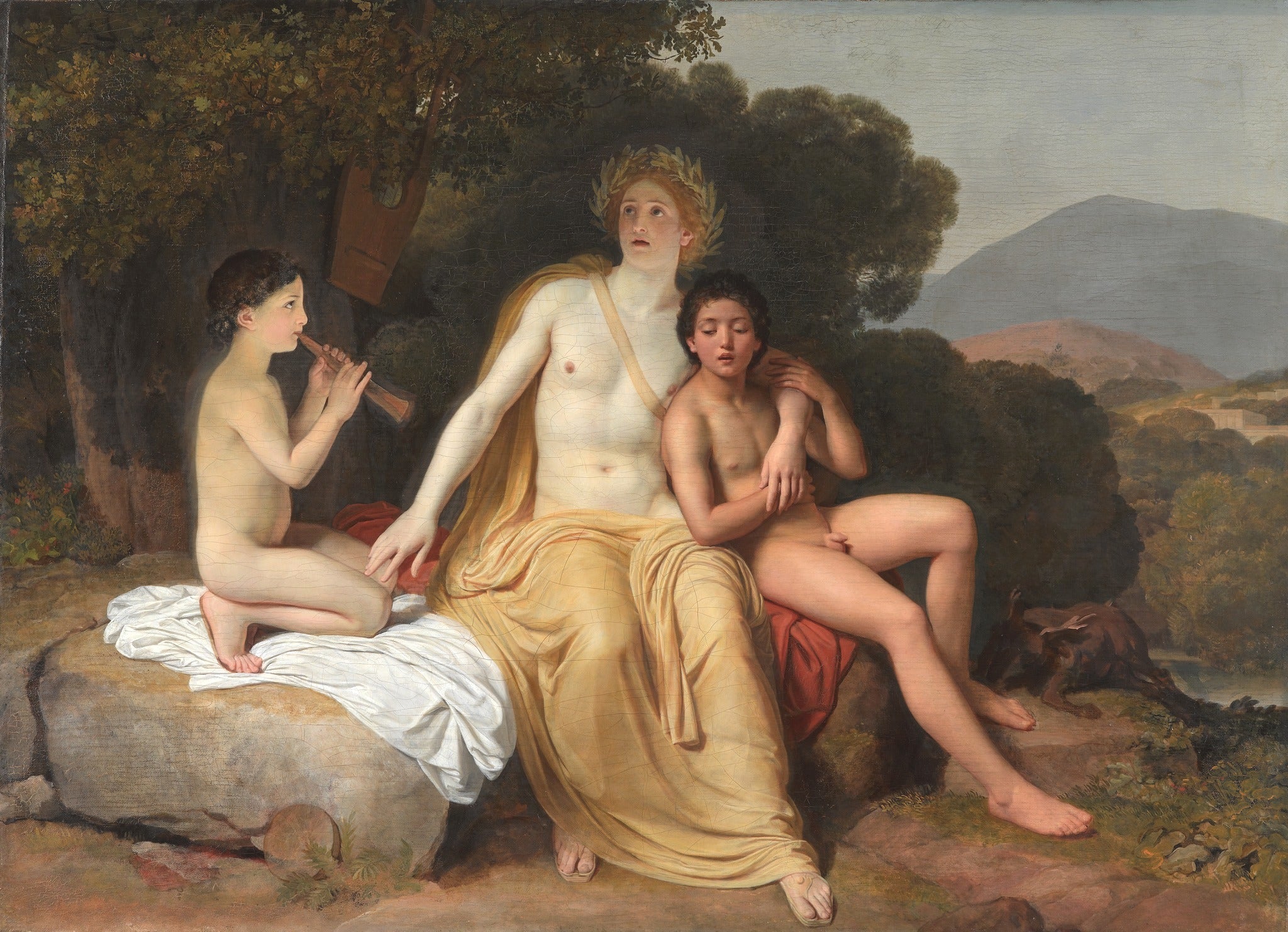 Apollon, Hyacinthe og Cyparisse, der spiller musik og synger - Alexandre Ivanov