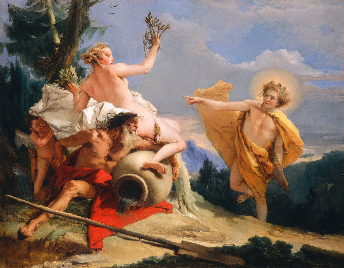 Apollon forfølger Daphné - Giovanni Battista Tiepolo
