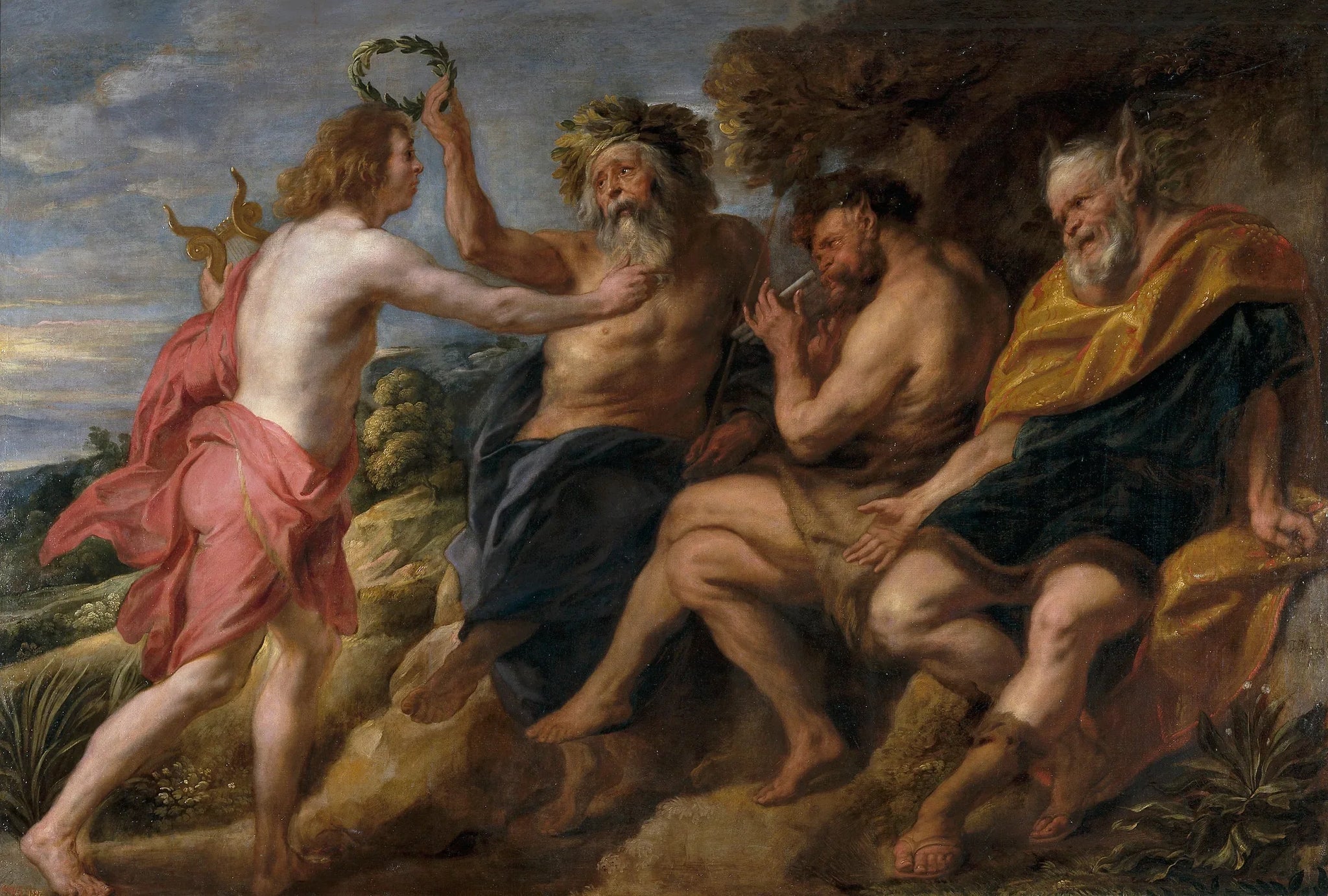 Apollon vainqueur de Pan - Jacob Jordaens image 1 copie peinte à la main à l’huile