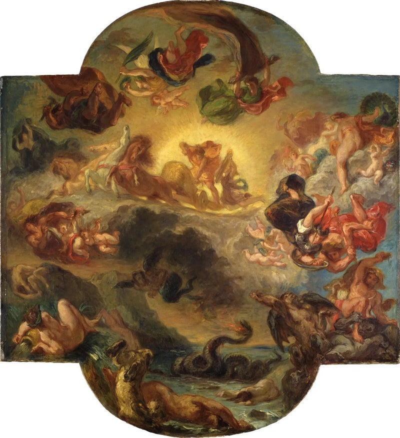 Apollon sejrherre over slangen Python - Eugène Delacroix
