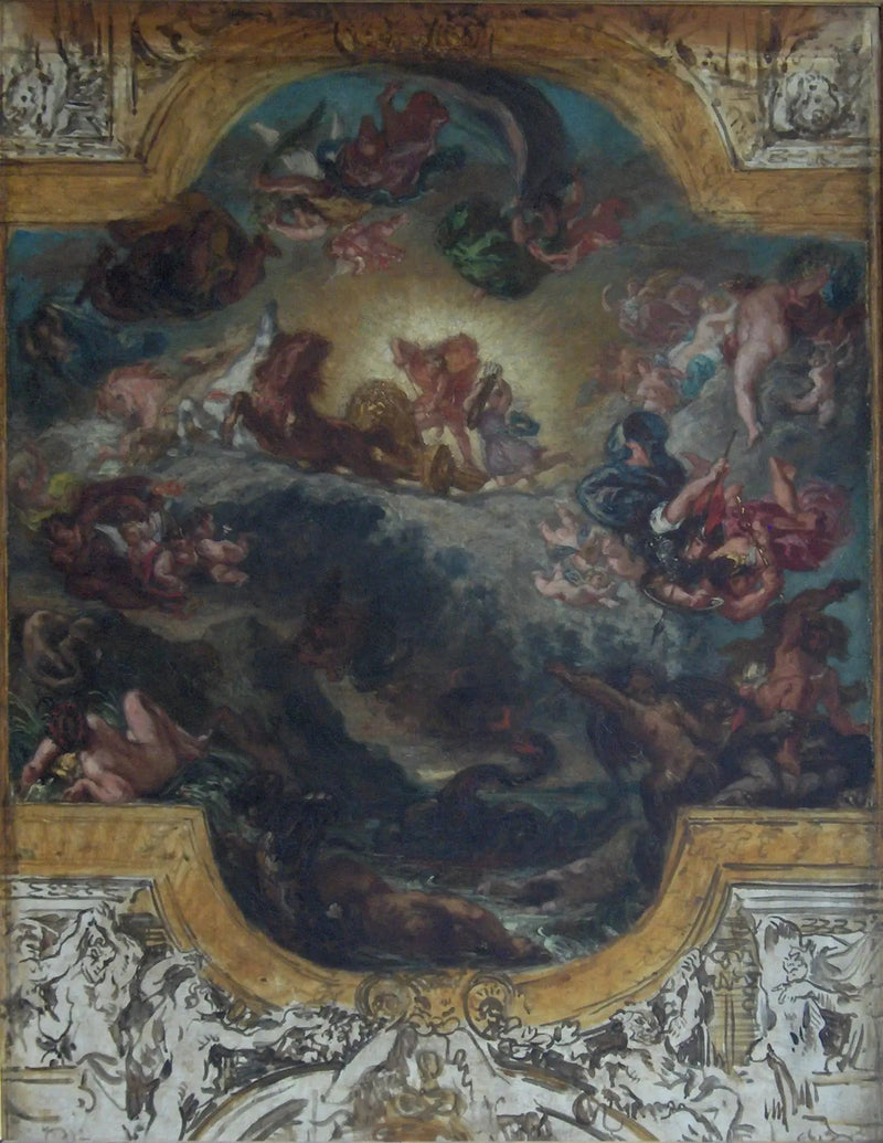 Apollon sejrherre over slangen Python - Eugène Delacroix