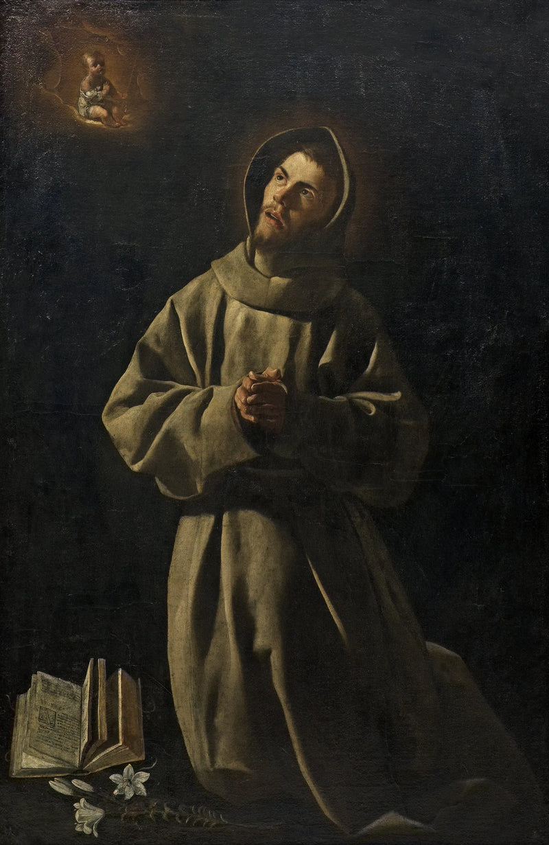 Apparition af Jesusbarnet ved Saint Antoine de Padoue - Francisco de Zurbarán