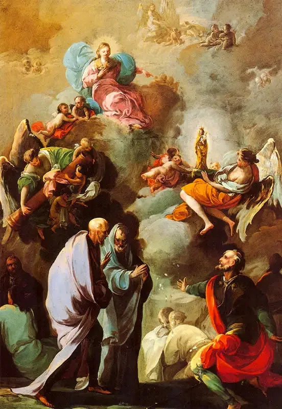 Apparition de la Vierge du Pilar à saint Jacques et à ses disciples de Saragosse - Francisco de Goya image 1 copie de tableau peinte à la main