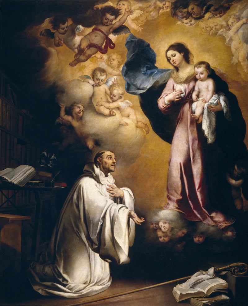 Apparition af Jomfru Maria til Saint Bernard - Bartolomé Esteban Murillo