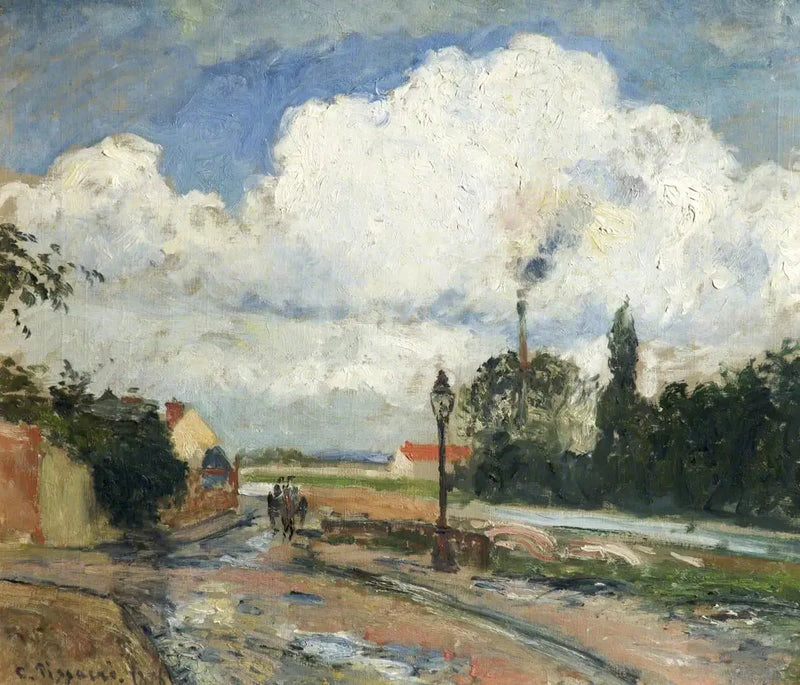 Efter regnen, kajen ved Pothuis i Pontoise - Camille Pissarro