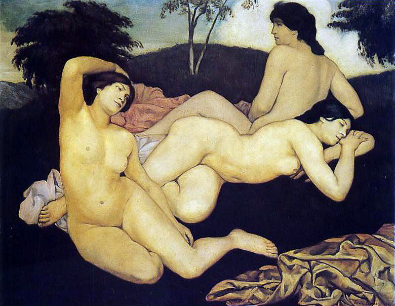 Efter badet, nymferne - Émile Bernard