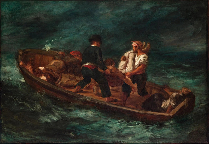 Efter skibbruddet (Don Juans båd - liget kastes i vandet) - Eugène Delacroix