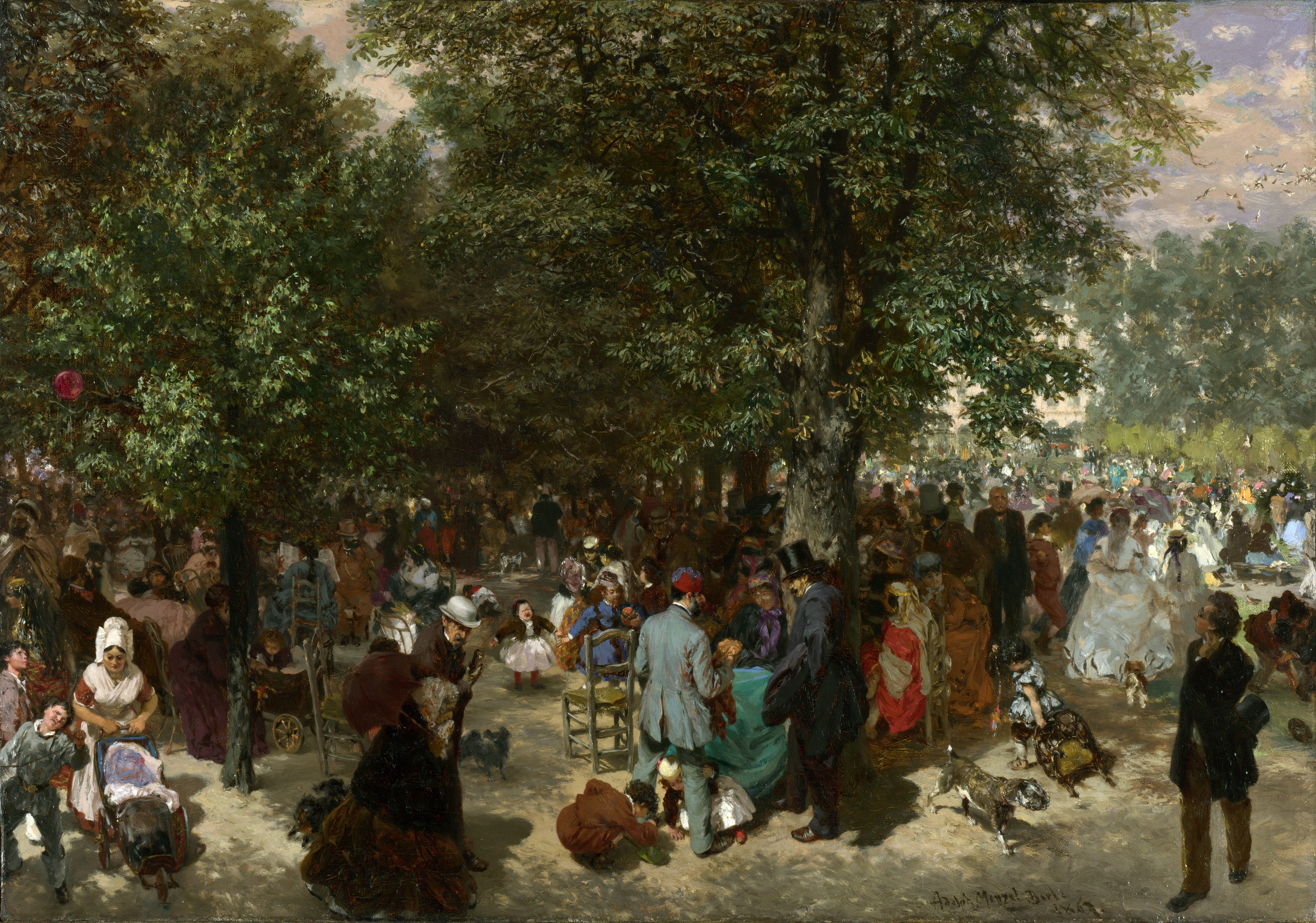 Eftermiddag i Tuileries-haven - Adolph von Menzel