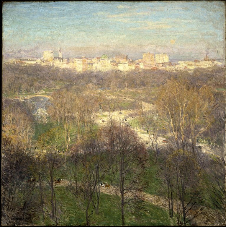 Forårsmiddag: Central Park - Willard Metcalf