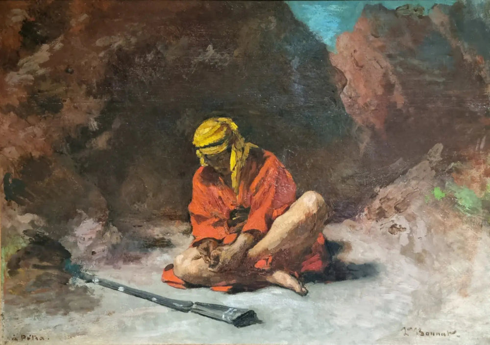 Arabe enlevant une épine de son pied - Léon Bonnat image 1 copie peinte à la main à l’huile