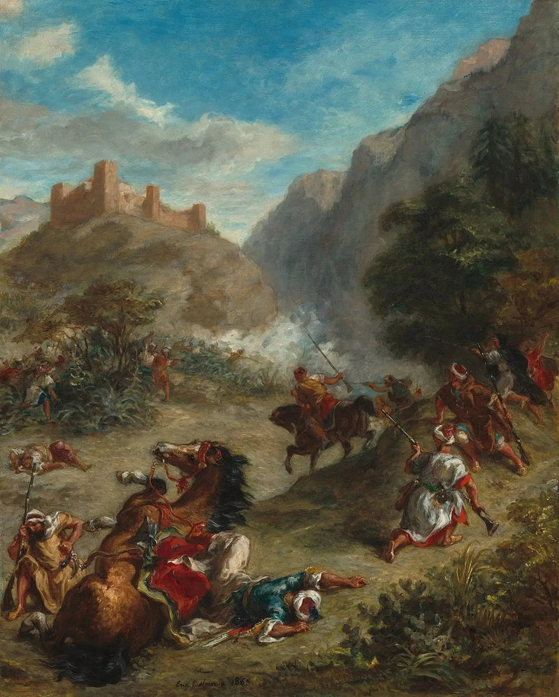 Arabes skirmisher i bjergene - Eugène Delacroix