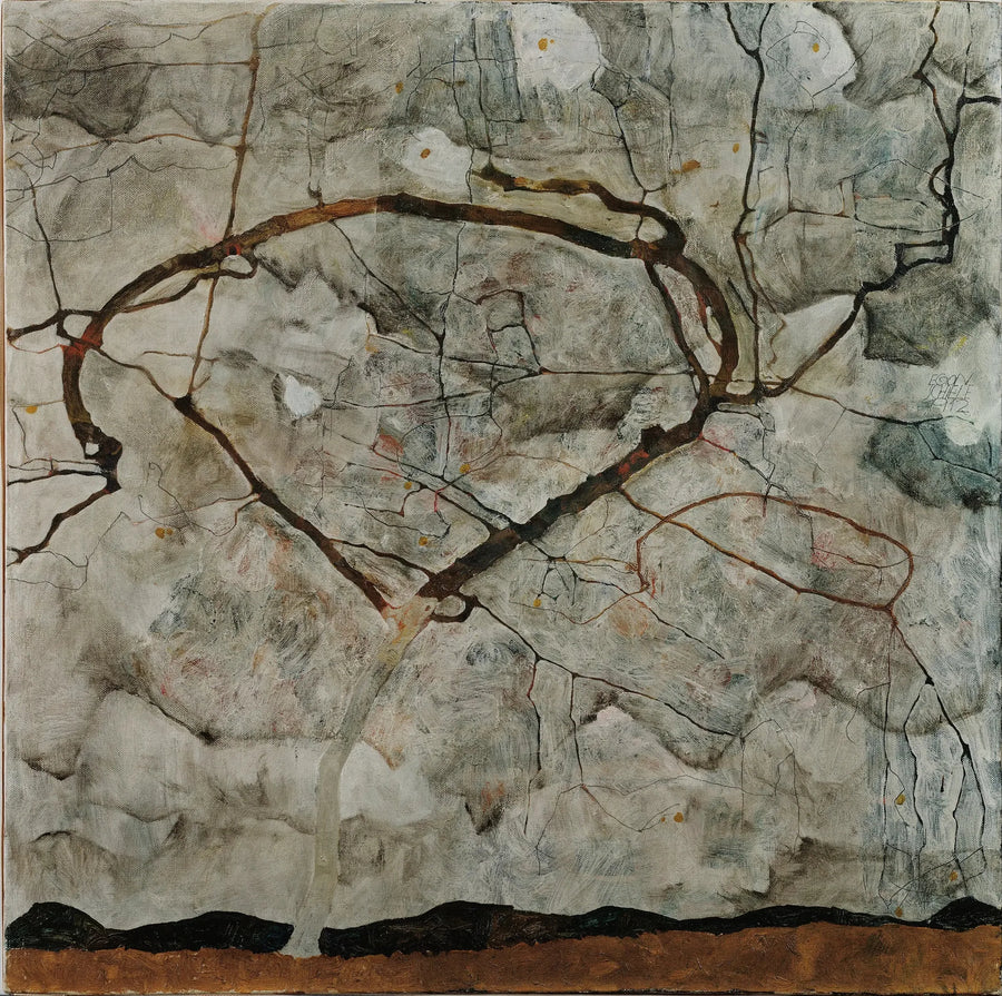 Efterårs træ i den blæsende luft (vintertræ) - Egon Schiele