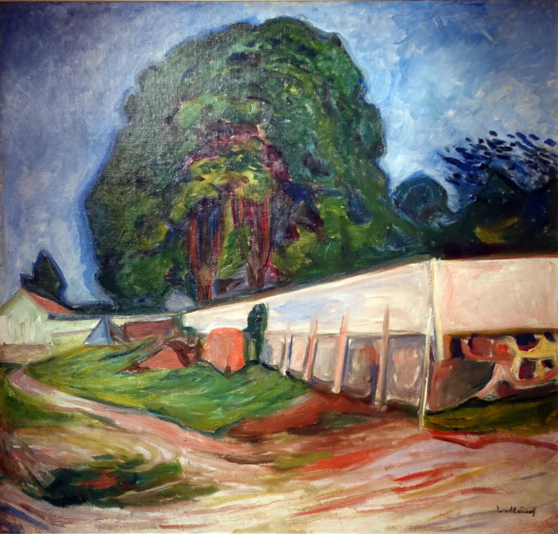 Træ og havemur i Åsgårdstrand - Edvard Munch