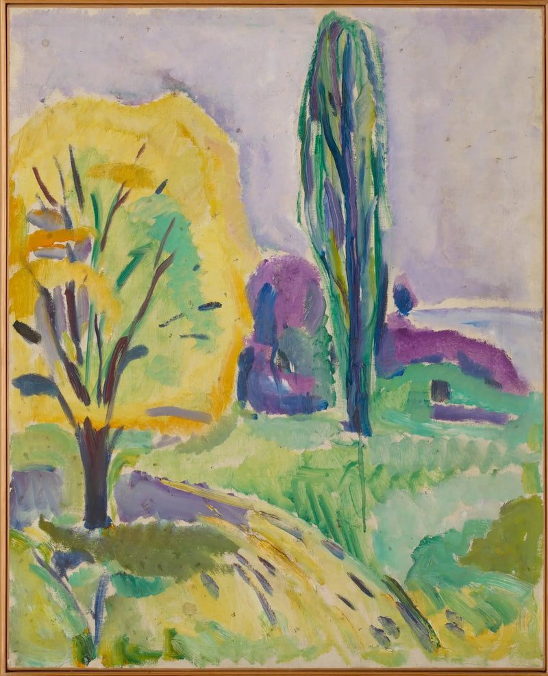 Gul og grøn træ - Edvard Munch