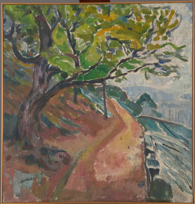 Grøn træ nær vejen - Edvard Munch