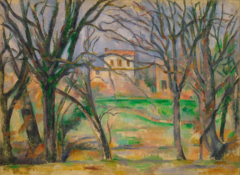Træer og huse ved stedet La Durane - Paul Cézanne