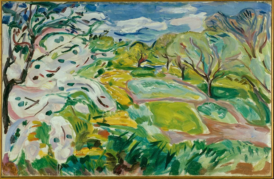 Frugttræer i blomst i vinden - Edvard Munch