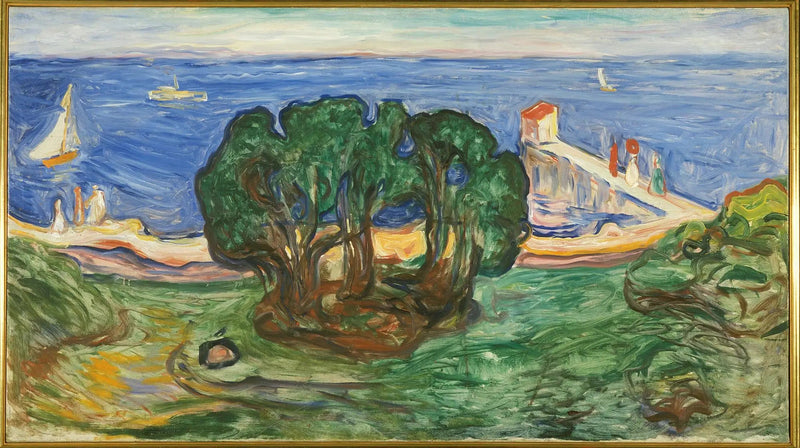Træer på stranden (Frise Linde) - Edvard Munch