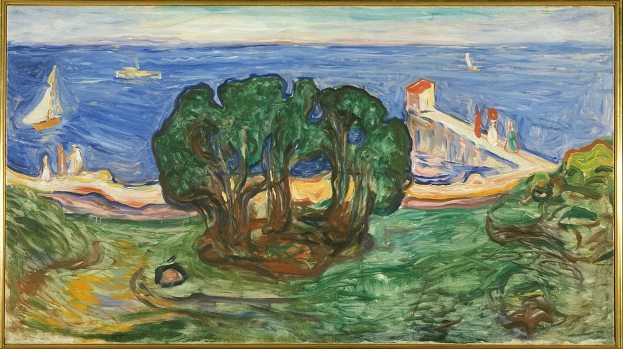 Træer på stranden (Frise Linde) - Edvard Munch