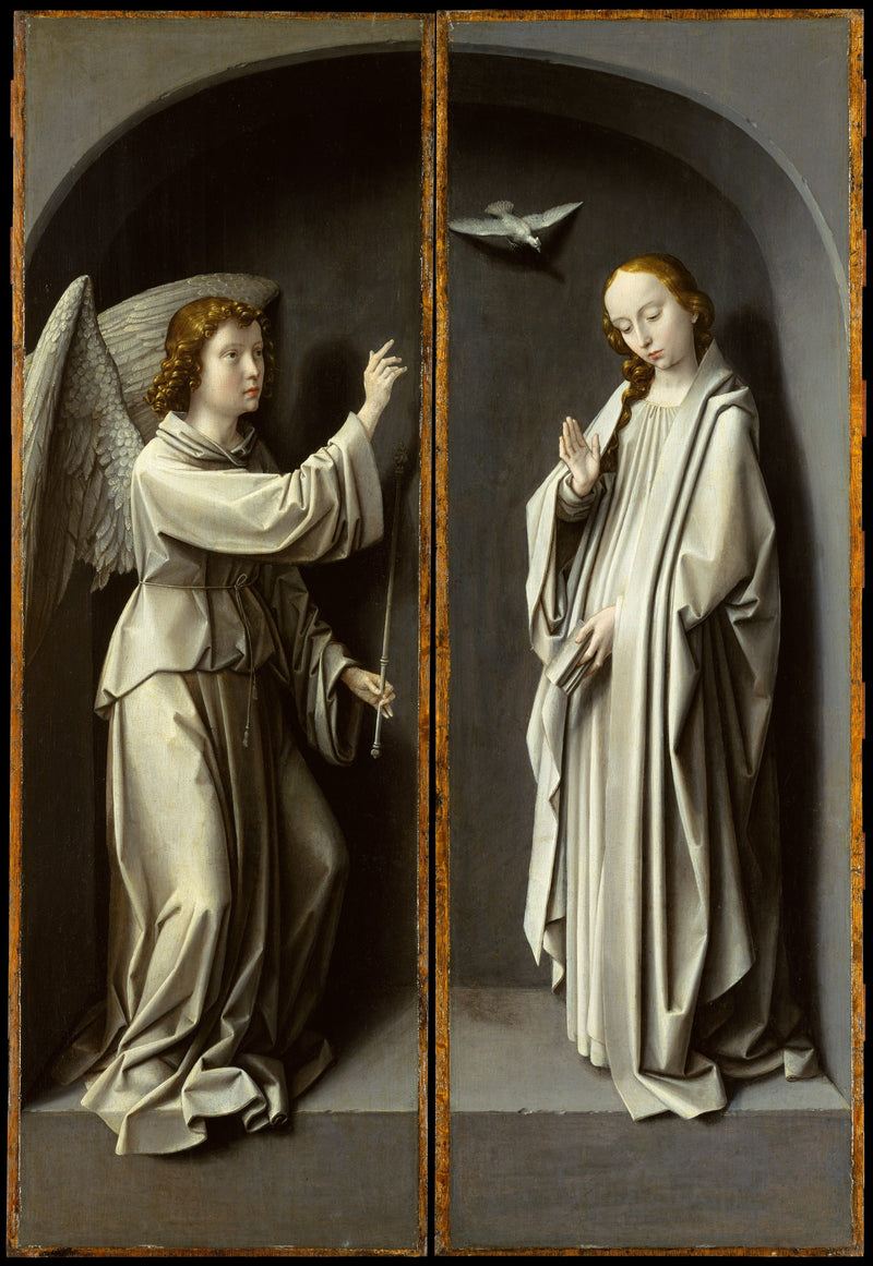 Arkangel Gabriel; Jomfruens Annuncering - Gérard David