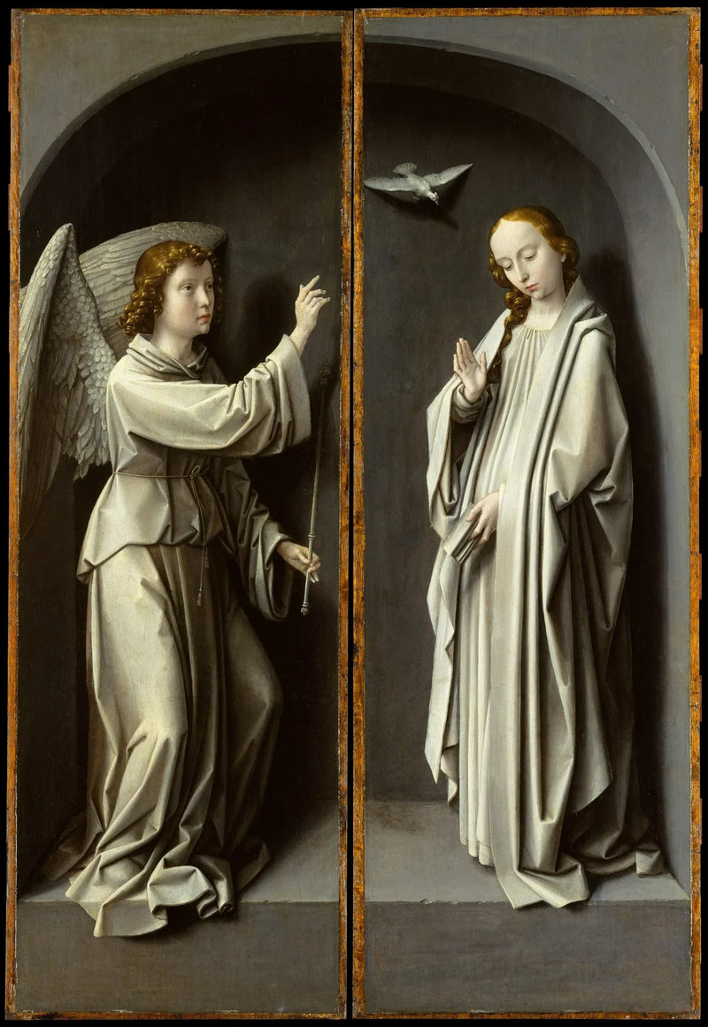 Arkangel Gabriel; Jomfruens Annuncering - Gérard David