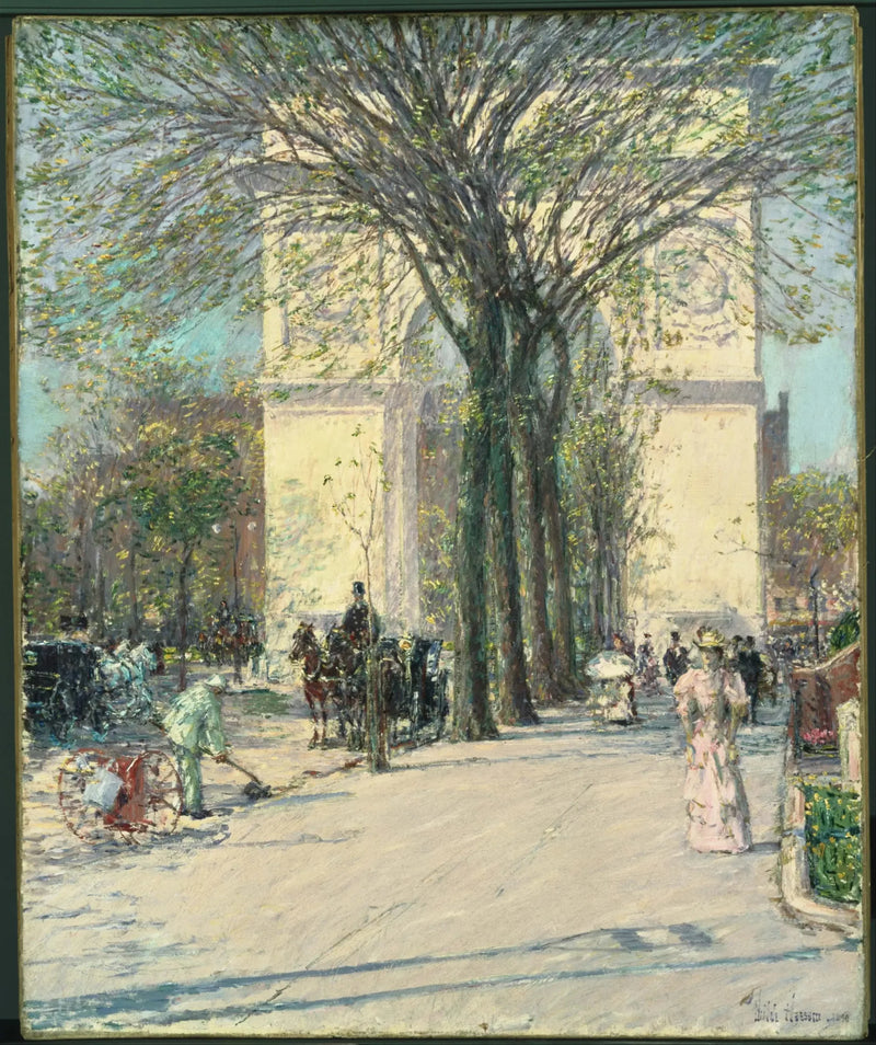 Washington-arkaden, forår - Childe Hassam