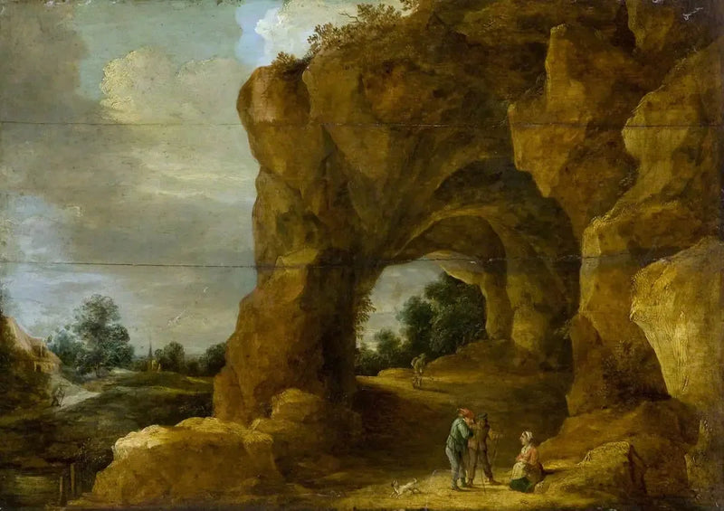 Arkæ klippeformation med figurer - David Teniers den Yngre