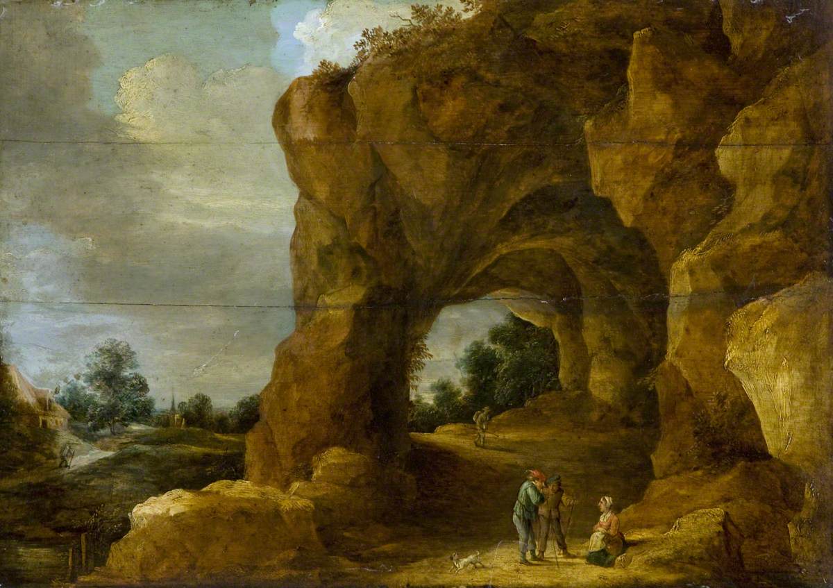 Arkæ klippeformation med figurer - David Teniers den Yngre
