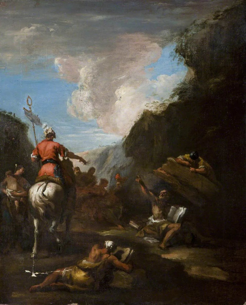 Archimedes og Hiero ved Syracuse-sædet - Sebastiano Ricci