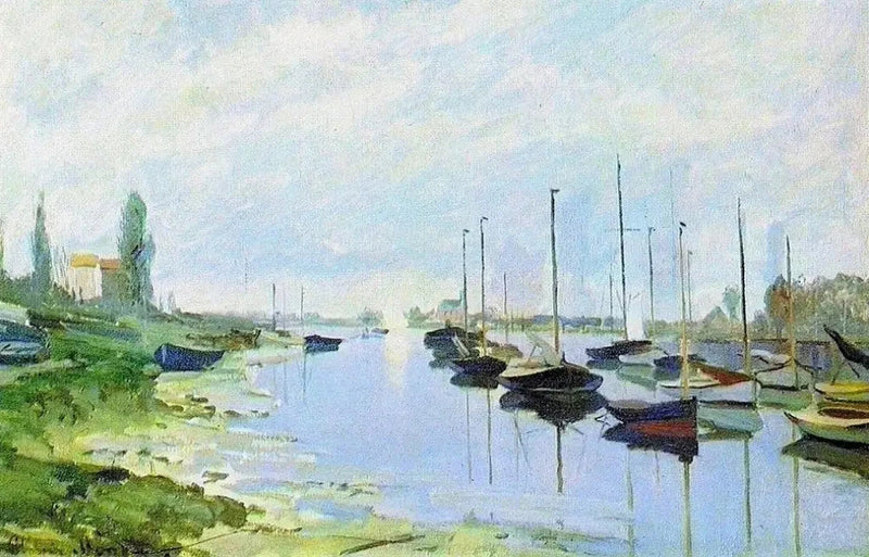 Argenteuil, både langs bredden W226 - Claude Monet