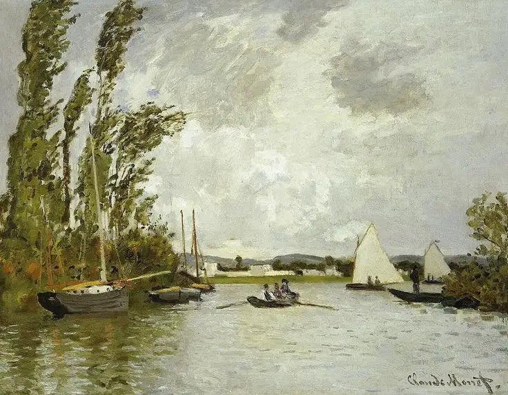 Argenteuil set fra den lille gren af Seinen - Claude Monet